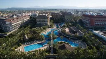 a pool in a resort