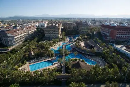 a pool in a resort